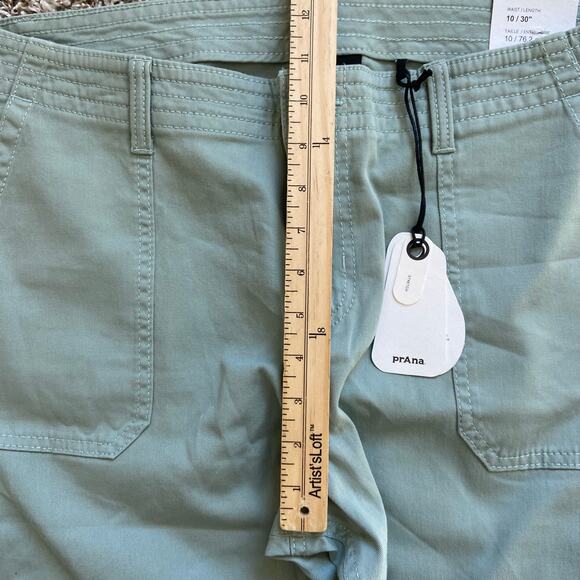 Prana Sancho Boyfriend Pant Sz 10 Saltwater Relaxed Fit Mid Rise Stretch Organic - Picture 9 of 12